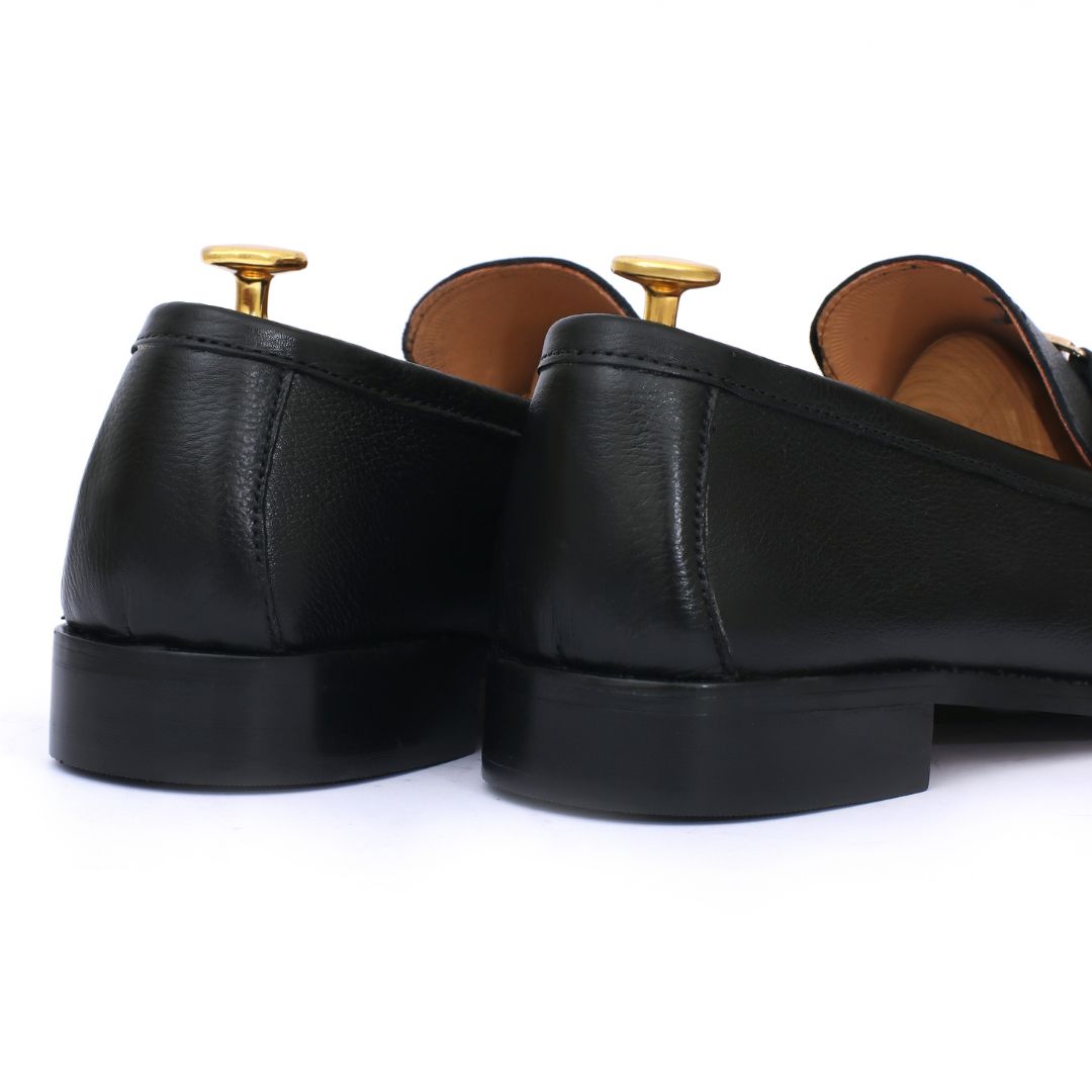 LV-BLACK LEATHER LOAFER